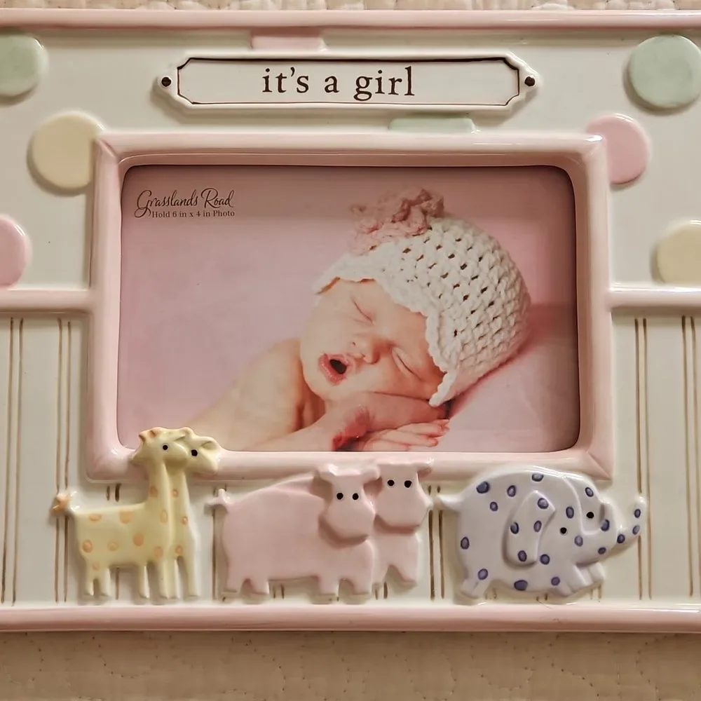 “It’s a Girl ” 6x4 Photo Ceramic Picture Fame Baby Girl NEW